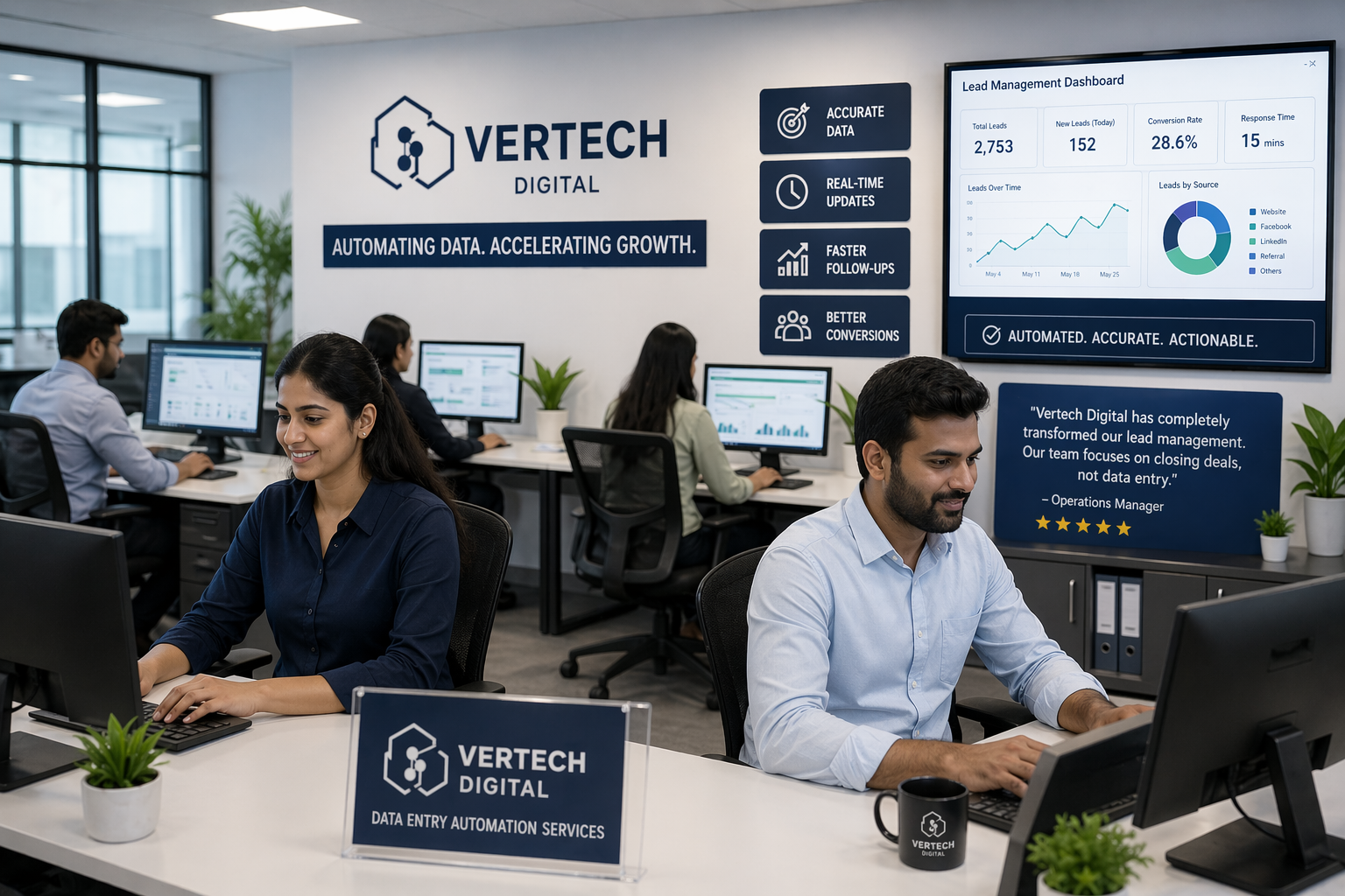 Manual Data Entry for Service Businesses. after taking data automation services from Vertech Digital